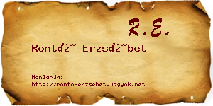 Rontó Erzsébet névjegykártya